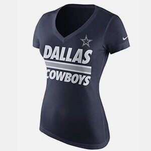 Dallas‎ Cowboys Women's Tri Team Stripe Nike Tee SZ XS